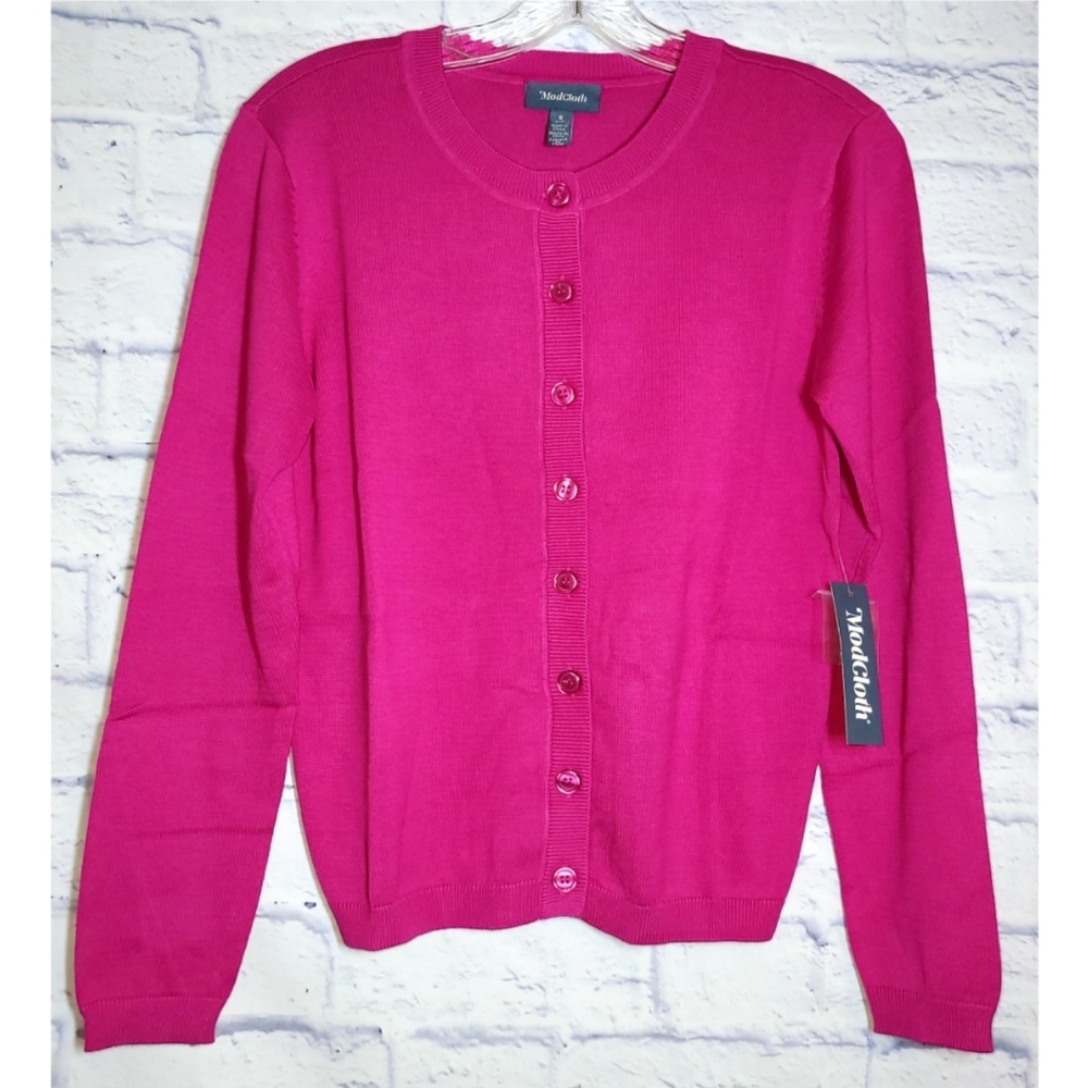Modcloth When Classic Calls Cardigan Sweater Pink Size S Button Up Barbie Preppy